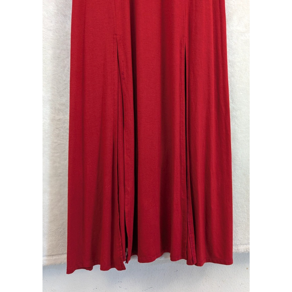 New Lulus sz M Midi length Faux Wrap Maxi Dress red sleeveless tank 3563 - Picture 3 of 6